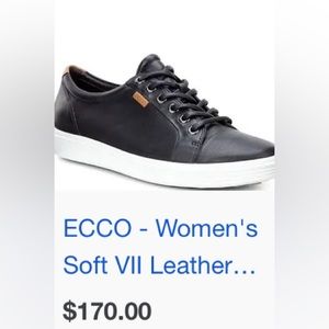 ecco leather lace up black sneakers Sz8 US 39 EU perfect condition